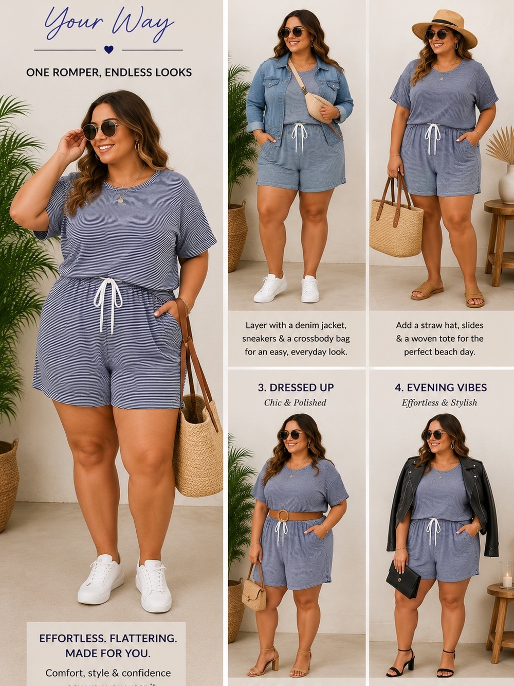 🛍️ Smash + Tess Blue Striped Romper